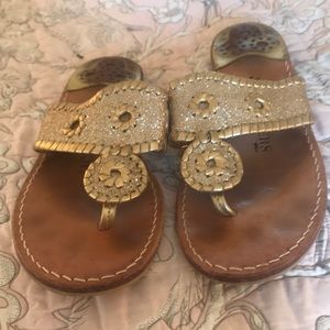 Gold Glitter Jack Rogers sandals